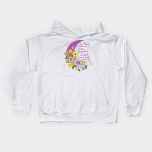 Scripture Verse with Floral Moon Kids Hoodie